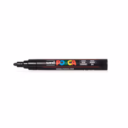 Uni-Ball POSCA PC-5M, Noir, Pointe ogive, Noir, Plastique, Rond, 2,5 mm