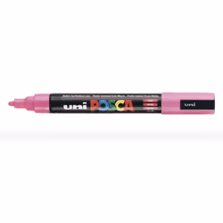 POSCA PC5M RE, 1 pièce(s), Rose, Pointe fine, Noir, Rond, 1,8 mm