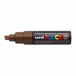 POSCA uni PC-8K, 1 pièce(s), Marron, Pointe biseautée, Noir, Marron, 8 mm, Encre à base d'eau