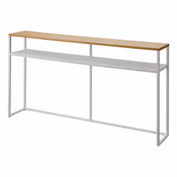 Yamazaki Table console avec étagère, Étagère, Autonome, Acier, Bois, Blanc, Bois, Universel, 5 kg