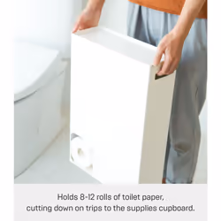 Yamazaki - Rangement pour papier toilette L33 cm - PLATE - Blanc