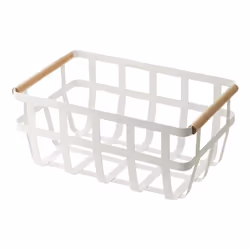 Yamazaki Tosca, Blanc, Bois, Acier inoxydable, Bois, Panier, Monochromatique, Intérieure, Rectangulaire