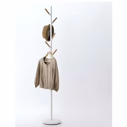 Yamazaki 2815, Colonne, Métal, 6 crochet(s), Blanc, Bois, Bois, Modem
