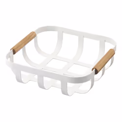 Yamazaki Tosca, Blanc, Bois, Acier inoxydable, Bois, Panier, Monochromatique, Intérieure, Rectangulaire