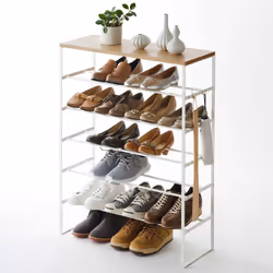 Yamazaki 3369, Ouvert, Blanc, Acier, Bois, 5 étagères, 660 mm, 870 mm