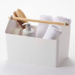 Yamazaki Favori Boîte de rangement Rectangulaire Polypropylène (PP), Bois Blanc