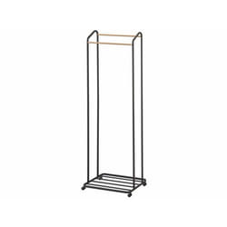Yamazaki Home Portant Penderie à vêtement Porte-Manteau étagère pour Chaussures Penderie Support Manteau Couleur noir 67x172x35 cm