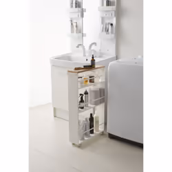 Yamazaki 3627 étagère et rangement pour salle de bain Blanc Acier, Bois