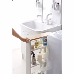 Yamazaki 3627 étagère et rangement pour salle de bain Blanc Acier, Bois - Vue supplémentaire 6