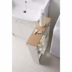 Yamazaki 3627 étagère et rangement pour salle de bain Blanc Acier, Bois - Vue supplémentaire 8
