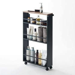 Yamazaki 3628 étagère et rangement pour salle de bain Noir Acier, Bois