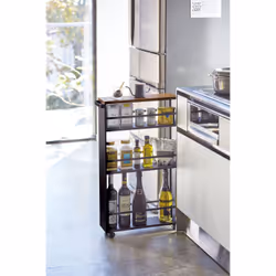Yamazaki 3628 étagère et rangement pour salle de bain Noir Acier, Bois