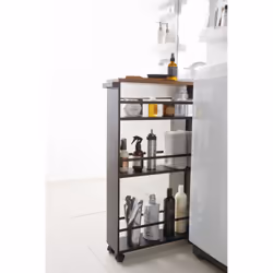 Yamazaki 3628 étagère et rangement pour salle de bain Noir Acier, Bois - Vue supplémentaire 9