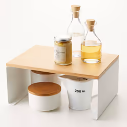 Yamazaki 3923, Étagère, Autonome, Acier, Bois, Blanc, Bois, Cuisine, 5 kg