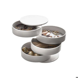 Yamazaki 4068 coffret à bijoux, pochette et boîte de rangement Feutrine, Résine