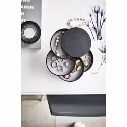 Yamazaki 4069 coffret à bijoux, pochette et boîte de rangement Feutrine, Résine