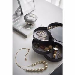 Yamazaki 4069 coffret à bijoux, pochette et boîte de rangement Feutrine, Résine - Vue supplémentaire 4