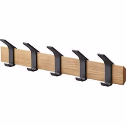 Yamazaki 4115, Mural, Bois, 5 crochet(s), Marron, Aluminium, Noir