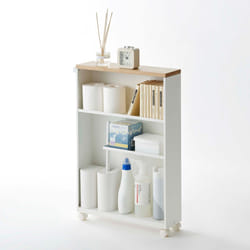 Yamazaki 4306 étagère et rangement pour salle de bain Blanc Acier, Bois