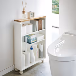 Yamazaki 4306 étagère et rangement pour salle de bain Blanc Acier, Bois - Vue supplémentaire 2