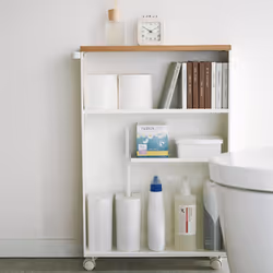 Yamazaki 4306 étagère et rangement pour salle de bain Blanc Acier, Bois - Vue supplémentaire 3