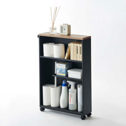 Yamazaki 4307 étagère et rangement pour salle de bain Noir Acier, Bois