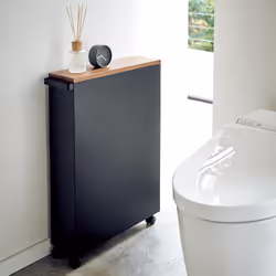 Yamazaki 4307 étagère et rangement pour salle de bain Noir Acier, Bois