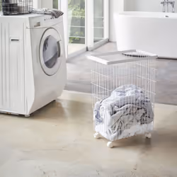 Yamazaki YA04776 panier à linge 55 L Rectangulaire Nylon, Acier Blanc - Vue supplémentaire 2