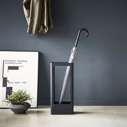 Yamazaki 4929 Porte-parapluies Silicone, Acier Noir