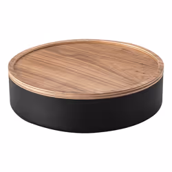 Yamazaki 5800, Boîte de rangement, Noir, Bois, Rond, Acier, Bois, Monochromatique, Intérieure