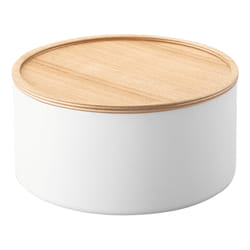 Yamazaki Boîte de rangement avec couvercle ronde et profonde