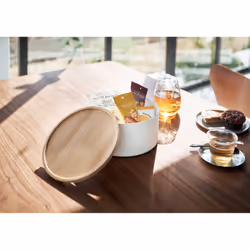 Yamazaki Boîte de rangement avec couvercle ronde et profonde