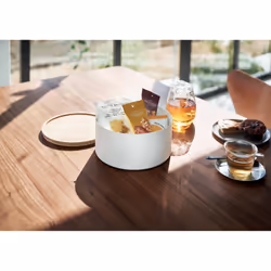 Yamazaki Boîte de rangement avec couvercle ronde et profonde