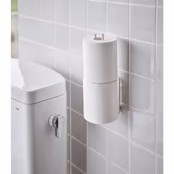 Yamazaki - Porte papier toilettes avec ventouse - H25 cm - Blanc