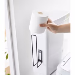 Yamazaki - Porte papier toilettes avec ventouse - H25 cm - Noir