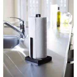 Yamazaki 6782 Support de papier toilette sur table Acier Noir