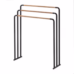 Yamazaki - Porte serviettes en métal 3 barres - Noir mat