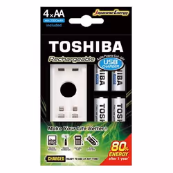 Toshiba TNHC-6GME4 CB, Hybrides nickel-métal (NiMH), AA, 4 pièce(s), Piles fournies