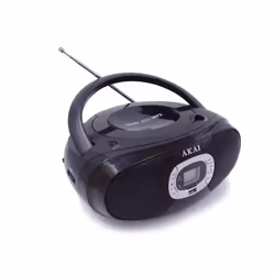 Akai BM004A-614, AM, FM, Lecteur, CD, CD-R, CD-RW, Lecture/pause, Descendre, Monter, Arrêt, 2 W, Noir