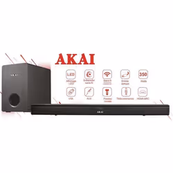 Barre de son avec subwoofer sans fil 350W - AKAI - Bluetooth 5.0 - HDMI AUX USB