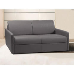 Canapé 3 places convertible express en simili CALIFE - Gris - Couchage 140 cm