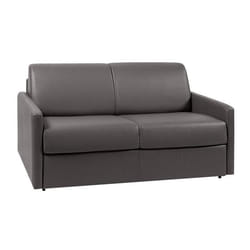 Canapé 2 places convertible express en simili CALIFE - Gris - Couchage 120 cm - Matelas 22cm
