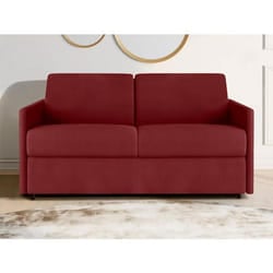 Canapé 2 places convertible express en tissu CALIFE - Rouge - Couchage 120 cm