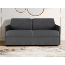 Canapé convertible express en tissu CALIFE - Gris - 3 places - Couchage 140cm