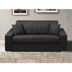 Vente-unique - Canapé 2 Places Convertible Express En Tissu Emir - Anthracite - Couchage 120 Cm - Matelas 18 Cm