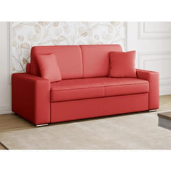 Canapé 2 places convertible express en simili EMIR - Rouge - Couchage 120 cm - Matelas 22 cm avec mémoire de forme