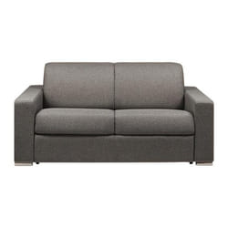Canapé 2 places convertible express en tissu anthracite - Couchage lattes larges 120 cm - Matelas 18 cm CALITO