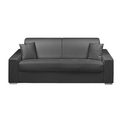 Canapé 4 places convertible express en simili EMIR - Noir - Couchage à lattes larges 160 cm - Matelas 18 cm