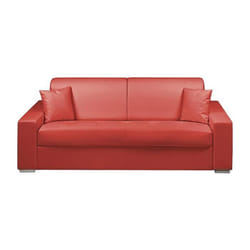 Canapé 4 places convertible express en simili EMIR - Rouge - Couchage à lattes larges 160 cm - Matelas 18 cm