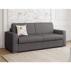 Canapé 3 places convertible express en tissu anthracite - Couchage 140 cm - Matelas 14 cm CALITO